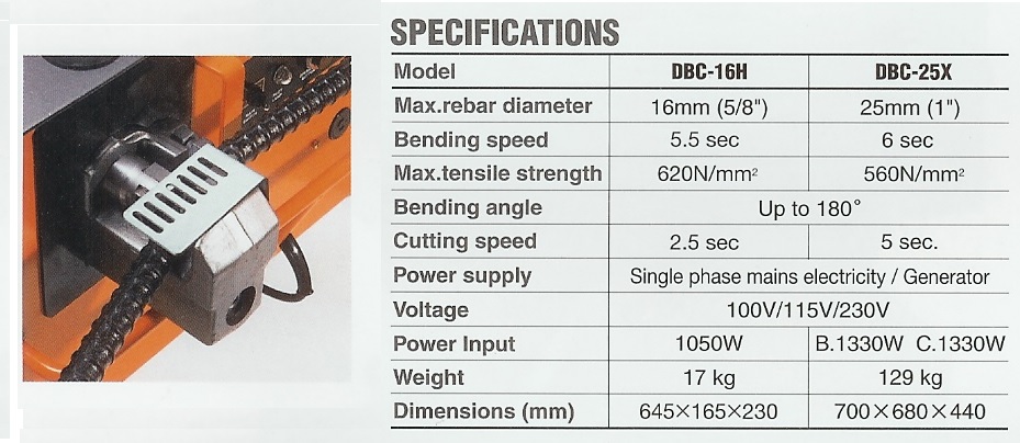 DIAMOND cutter / bender specifications